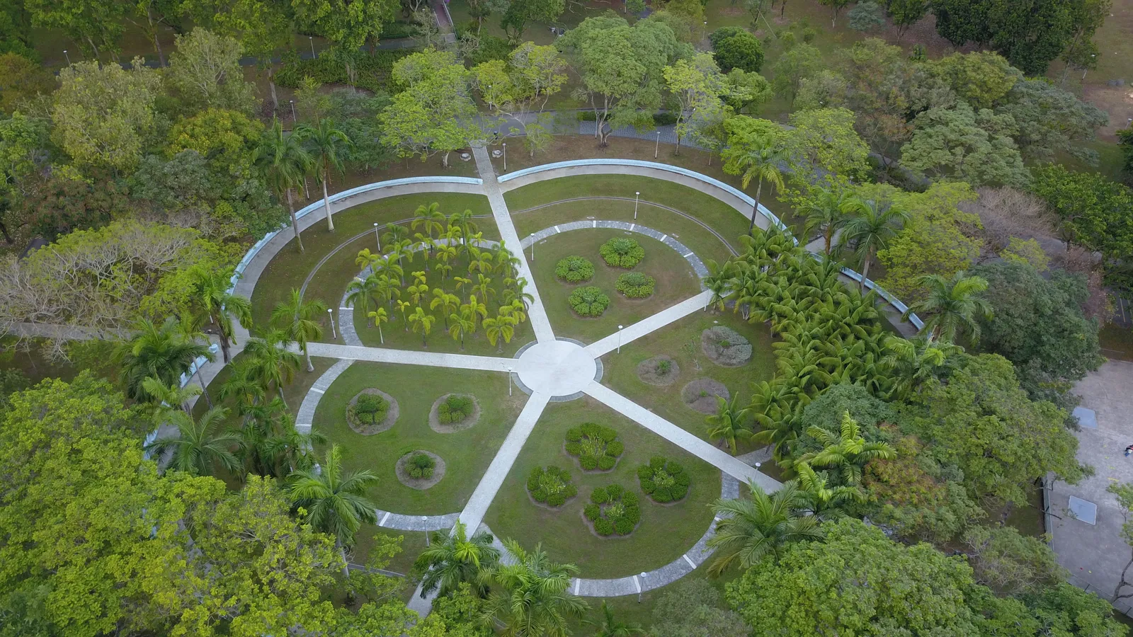A park as seen from above